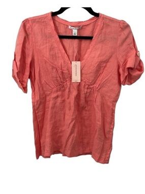 Banana Republic 100% linen top sz med petite nwt